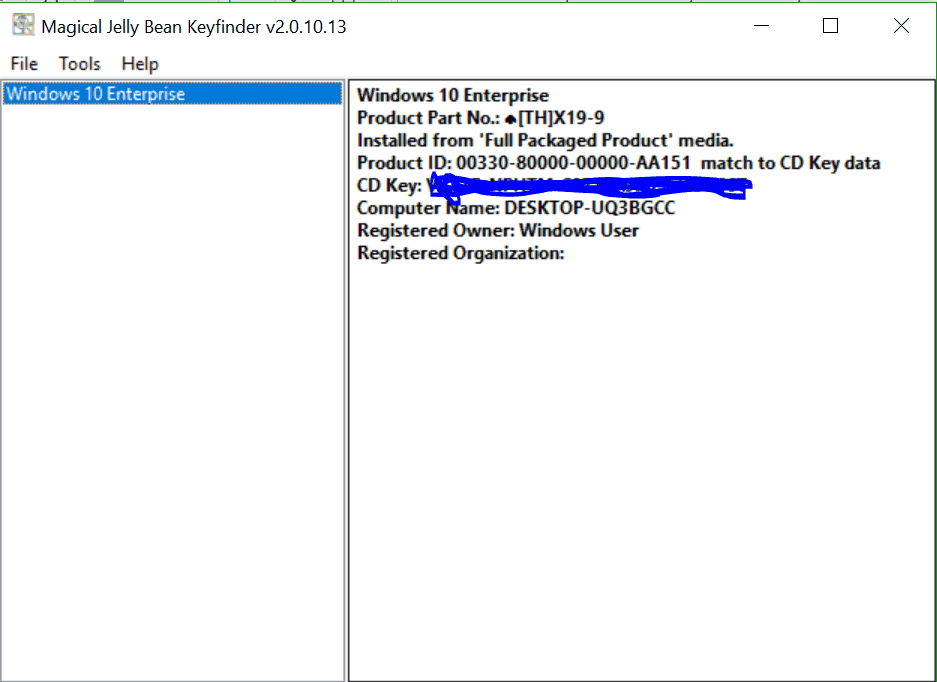 Tim key Windows 10