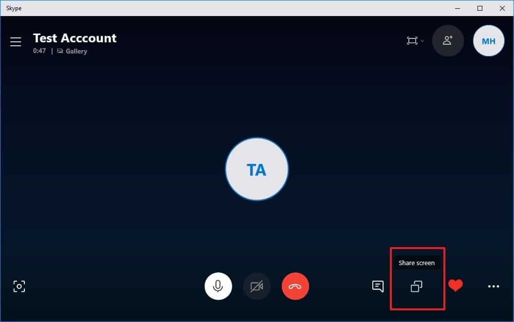 Chia sẻ màn hình trong Skype