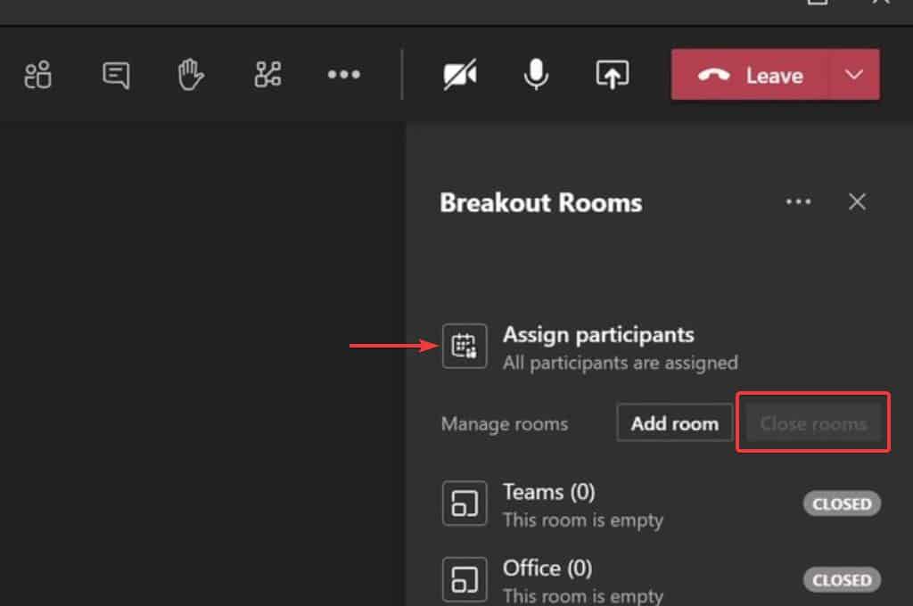 Breakout rooms trên Teams